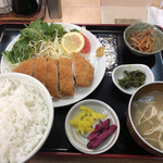 ときわ食堂 - 日替定食 ロースカツ(550円)