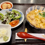 さかい - Aセット　さいろ、親子丼、サラダ、わらび餅　2022.02