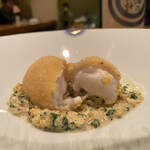 日本料理 たかむら - 下関天然虎河豚の白子のフライ タルタルソース