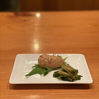 日本料理 たかむら - 秋田産鮟肝旨煮ペースト 花山葵醤油漬け