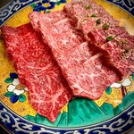 熟成　和牛赤身肉３種盛り合わせ