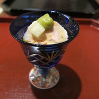 徳うち山 - あんきも　帆立　白菜　下仁田ネギのジュレ　