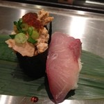 寿司 魚がし日本一 - この日のコースは寒ブリとあん肝も付きました♪