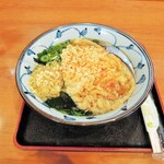 若菜そば - 天かすと七味投入