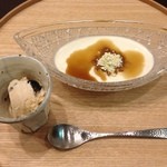 春草 - 13.1月　和三盆のブランマンジェ、黒豆きな粉アイス