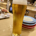 超グルメ回転すし 武蔵丸 - とり生ビール