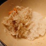 道人 - ご飯は2種類。蟹ご飯はしっかりめだけど、とっても美味しい。