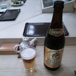 すし おおの - ヱビス瓶ビール。生がない、というところが、時代に流されない拘りを感じる♪