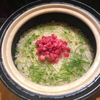肉割烹 ASATSUYU - イチボと山椒、生姜の土鍋ごはん