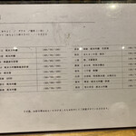 食堂こなん - 日本酒メニュー