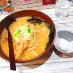 Shirakaba Sansou - 味噌ラーメン　８２０円とサービスのゆで卵（税込）【２０２２年３月】