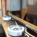 上洲屋 - 年季の入ったカウンター