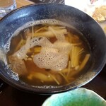 うどん屋 基蔵 - 三種の肉入りキノコつけ汁つけ汁