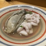 鮨 功 - 牡蠣（北海道）、白子スープ