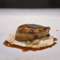 ルメルシマン オカモト - フォアグラのポワレ リゾットと甘口シェリー酒のソース