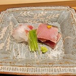 日本料理 研野 - 明石の鯛、シビマグロ