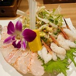 海乃四季 - キンキ・毛ガニのしゃぶしゃぶ♪刺身としても食べられます。