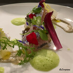 カーサ・デル・チーボ - 鰊のマリネ 蕗の薹のソースとセロリの泡