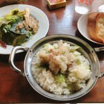 94Bcafe - 真鯛と茎わさびのカルパッチョのせ鯛めし風リゾットセット