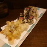 和食 もろ美 - 和牛青紫蘇巻きと山菜の天ぷら