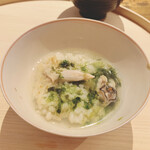温石 - 蛤と新海苔の汁掛けご飯