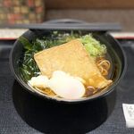 Nadai Fujisoba - 朝そば　温かいきつねを蕎麦の温玉で340円