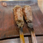 ワインと炭火串焼 銀座 荻 - 名物　つくね　　　超美味しかった!