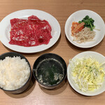 焼肉冷麺だいじゅ - ロース定食 ¥1,000
