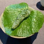 茶禅華 - 葉わさびを纏わせた海月〜コリコリ感を味わう
