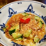 新潟 三宝亭 東京ラボ - クラゲと胡瓜の中華和え 490円