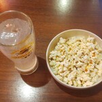 豊後高田どり酒場 - レモンサワー＋お通しのポップコーン