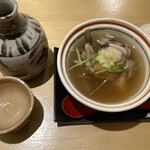 わしょく宝来 - 燗酒 國権、えび芋生姜あんかけ