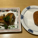 わしょく宝来 - かきフライ、肉コロッケ