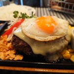 数寄屋バーグ - ハンバーグ200g　月見チーズトッピング