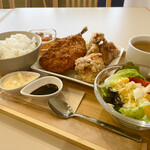 なごみナチュルア - 国産肉厚アジフライと唐揚げランチ