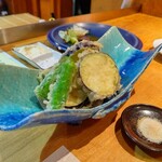 季節料理　日和 - 水茄子の天ぷら、茄子大好き