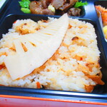 ほっかほっか亭 - 竹の子御膳　６９０円（税込）の竹の子のご飯のアップ【２０２２年３月】