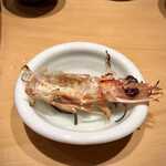 小笹寿し - 車海老の頭は塩焼きに