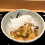 小笹寿し - 生鮑と烏賊と雲丹