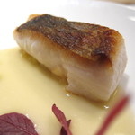 エクアトゥール - 山口産マナガツオのポアレ　軽く火を入れた蛤と共に