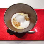 エクアトゥール - 白子とラングスティーヌのポアレ　鱈の塩漬けと共に