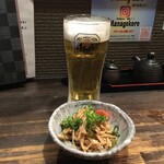 鳥きっちん 眞心 - ビール＆鶏皮ポンズ