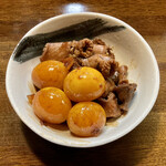 遊酒食堂 宇都宮 - 鶏モツ煮(きんかんと卵管)