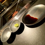 北海道焼肉 北うし - 岩塩　本わさび　北うし醤油