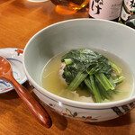 魚がし料理佃喜知 - いわしつみれ最高。小松菜も最高…！