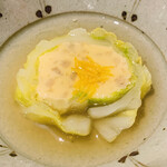 おみ乃 - ・鶏真薯（しんじょ）の白菜巻き 銀餡がけ