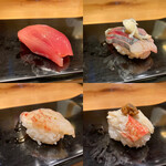 幸寿し - メジマグロ　鯵　シマエビ　能登の毛蟹