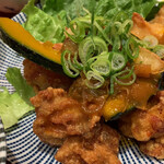 さち福や CAFE - 鶏のこんがり黄金唐揚と温野菜のねぎ香味うまたれ定食
            2022/3 by みぃこのごはん日記