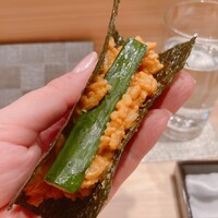 鮨結う翼 - 鮟肝混ぜ混ぜご飯巻は胡瓜と