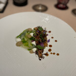 okas - 西米良サーモン・新玉ねぎ・麦味噌。